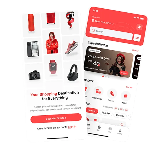 E-commerce app preview