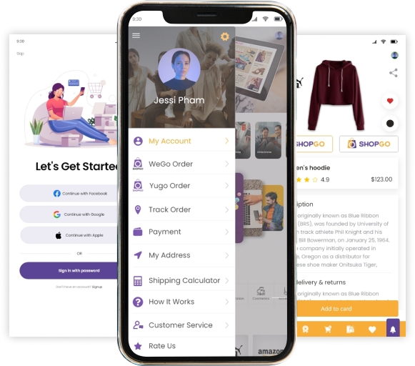 E-commerce app preview
